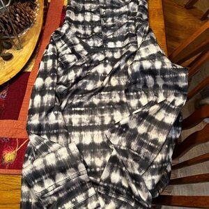 Black and White Saga-Tek Tie-Dye Style Hoodie